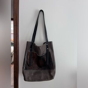 Genuine Leather/Cowhide handmade tote bag